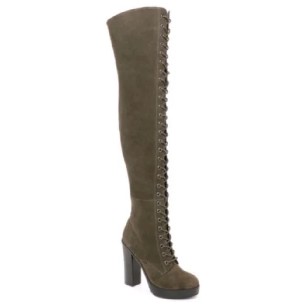 Aldo Olive Heeled Boots